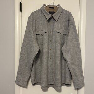 Pendleton Men's 100% Wool Snap-Front Western Canyon Shirt XXL/2XL Gray NWT